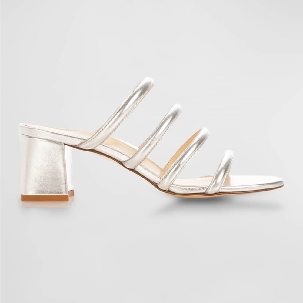 NIB Marion Parke Stefi 60 strappy leather heels sz 41/11 block heel orthotic